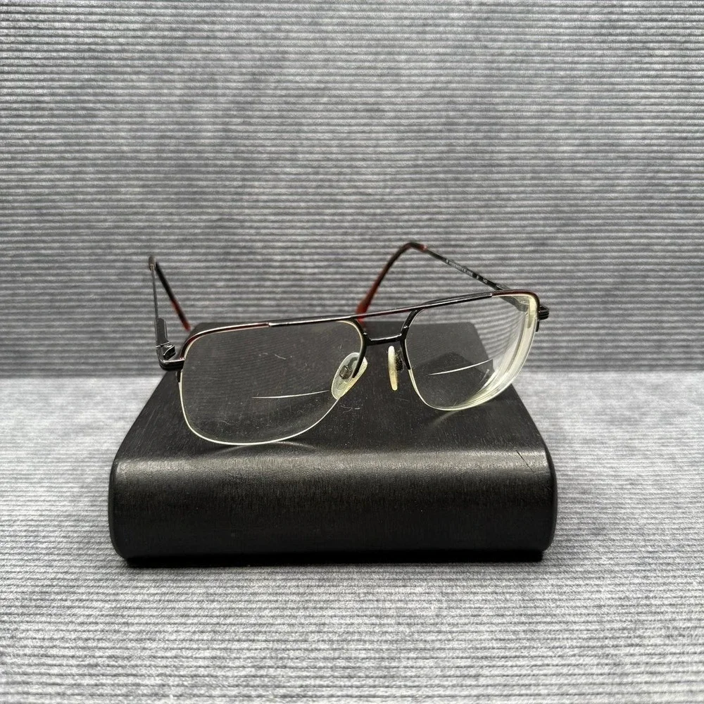 Vintage Rodenstock 2766 B 140 Aviator Glasses Frames Black Silver Germany Retro